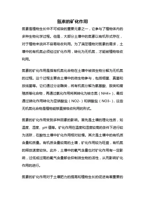 氮素的矿化作用
