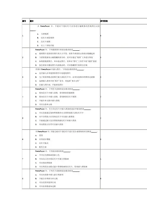 powerpoint理论题