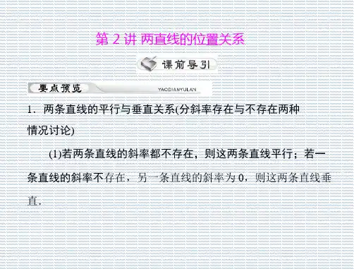 2012高三数学理《高考风向标》一轮复习课件第十一章第2讲两直线的位置关系