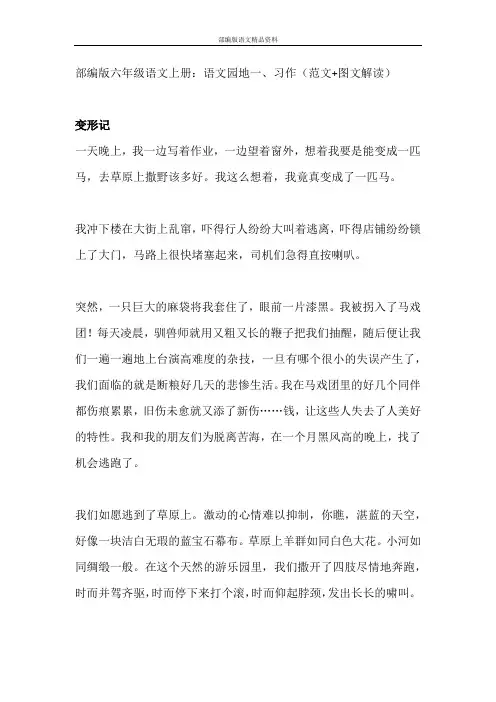 统编版2020六年级上册语文部编版语文园地一、习作(范文+图文解读)