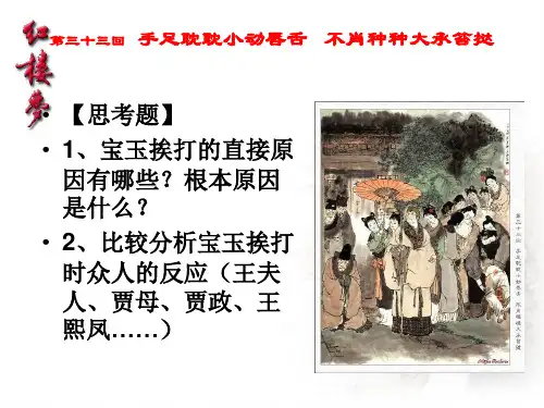 红楼梦第三十三回手足耽耽小动唇舌不肖种种大承笞挞赏析