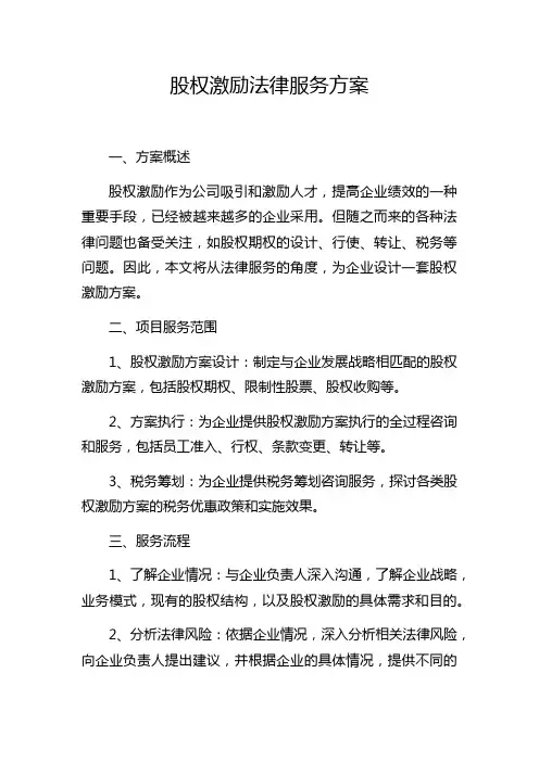 股权激励法律服务方案