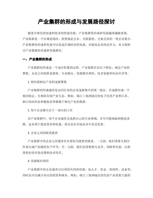 产业集群的形成与发展路径探讨