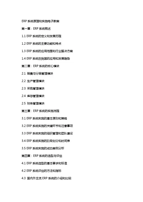 ERP系统原理和实施电子教案