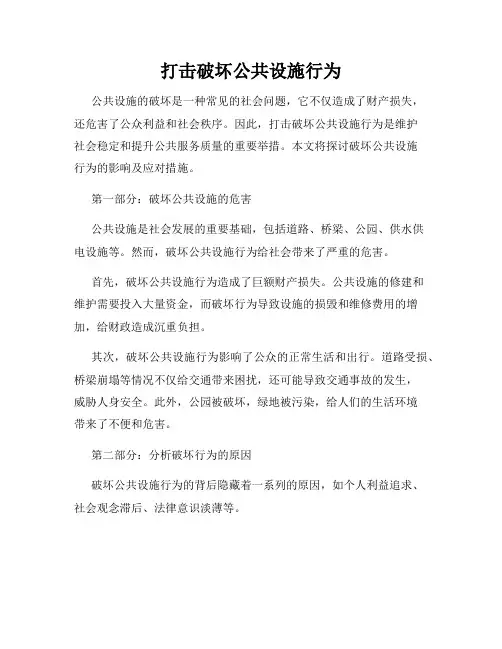 打击破坏公共设施行为