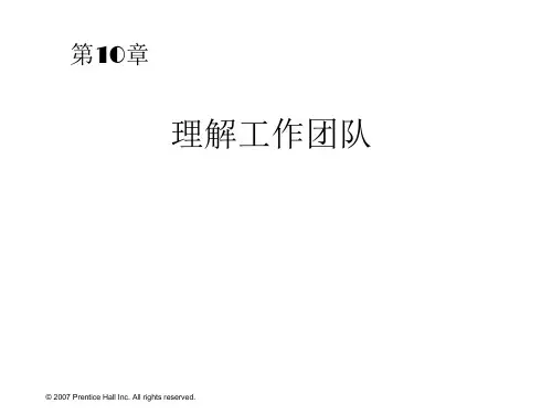 第十章  理解工作团队(《组织行为学》罗宾斯,中文12版)