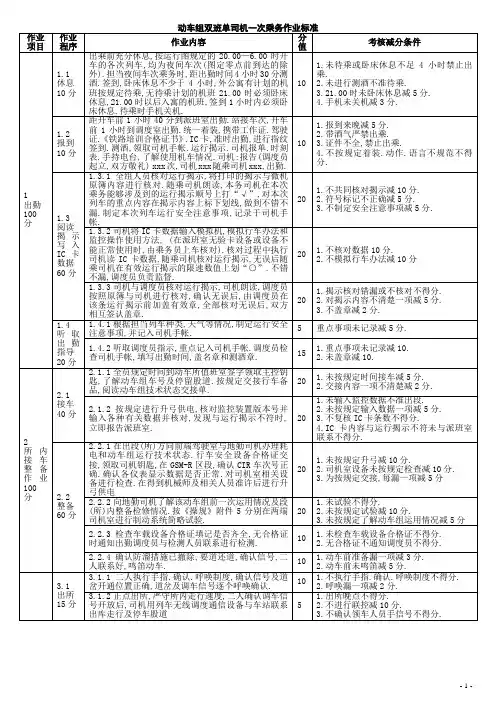 动车组司机一次乘务作业标准化 (标准版)
