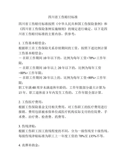 四川省工伤赔付标准