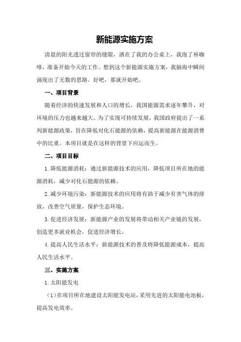 新能源 实施方案