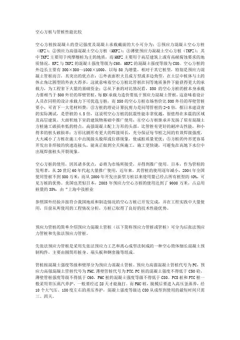 空心方桩与管桩性能比较