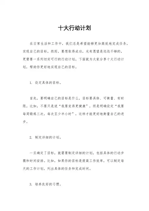 十大行动计划