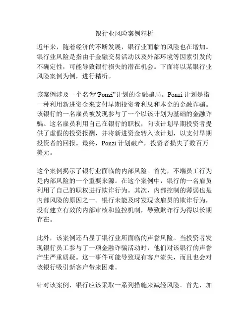 银行业风险案例精析