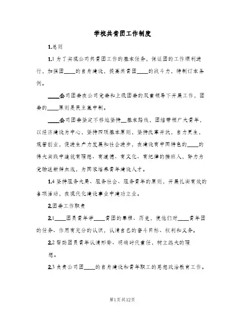 学校共青团工作制度（二篇）
