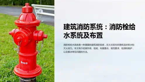 建筑消防系统：消防栓给水系统及布置