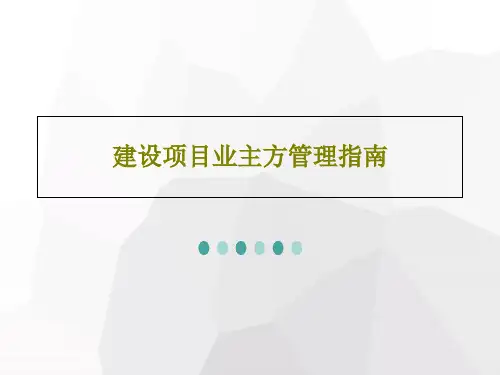 建设项目业主方管理指南共89页