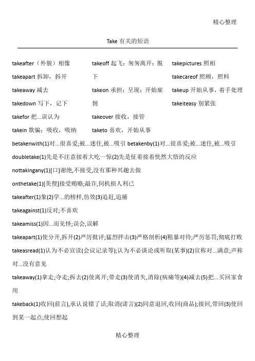 Take短语大全