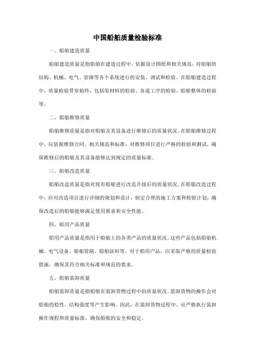 中国船舶质量检验标准