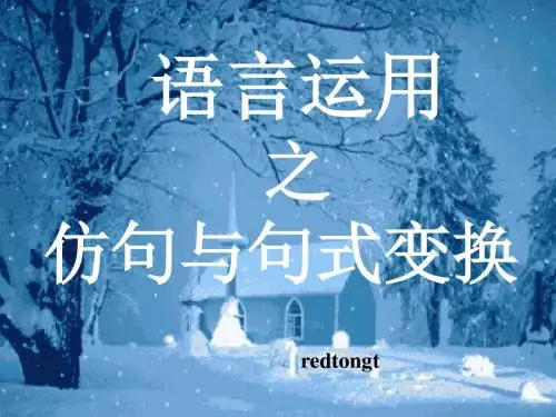 高考复习仿句与句式变换 PPT课件