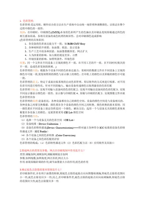 《印刷图像处理》复习提纲2