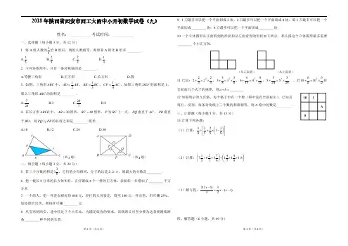 陕西省西安市西工大附中小升初数学试卷 (9)