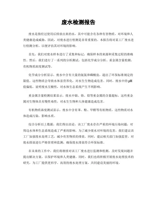 废水检测报告