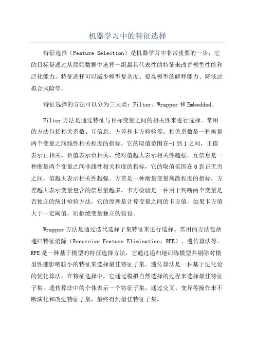 机器学习中的特征选择