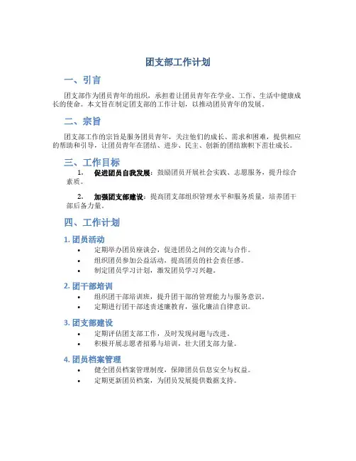 团支部工作计划
