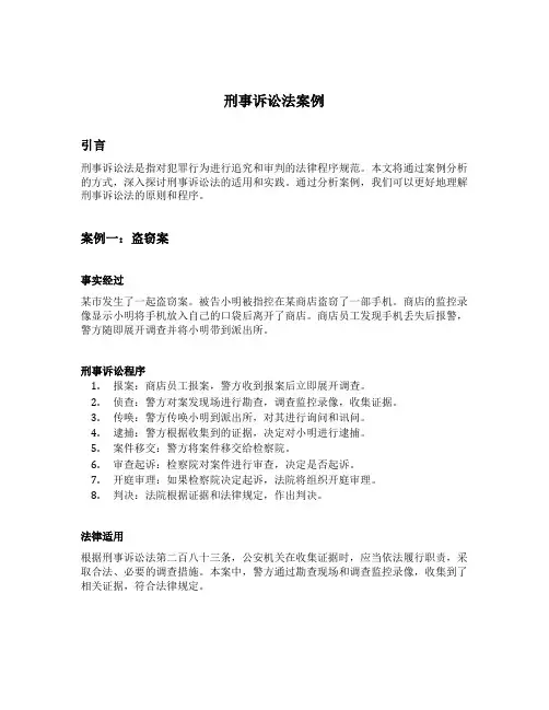刑事诉讼法案例