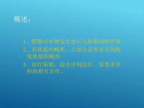 先天性唇腭裂 腭裂的诊疗