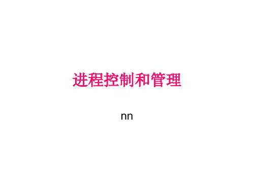 进程控制和管理