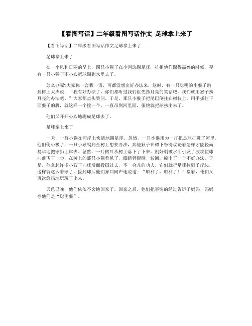 【看图写话】二年级看图写话作文 足球拿上来了