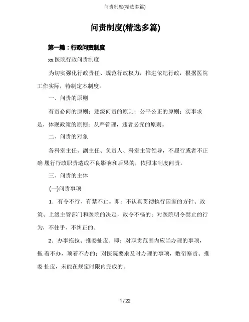 问责制度(精选多篇)