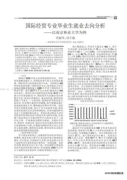国际经贸专业毕业生就业去向分析——以南京林业大学为例    