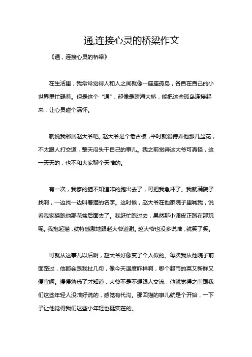 通,连接心灵的桥梁作文
