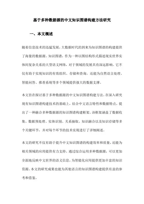 基于多种数据源的中文知识图谱构建方法研究