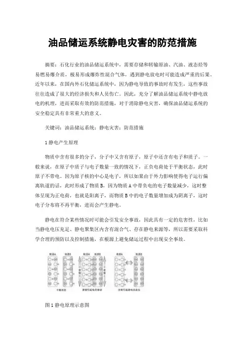 油品储运系统静电灾害的防范措施