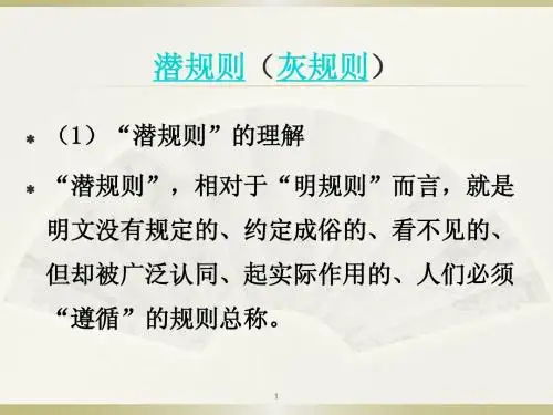 潜规则(灰规则)