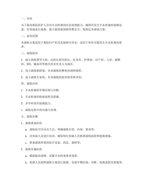 羊水栓塞应急预案演练方案