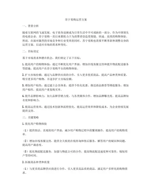 苏宁易购运营方案