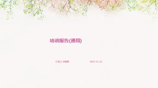 培训报告(通用)ppt