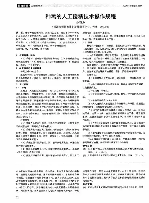 种鸡的人工授精技术操作规程