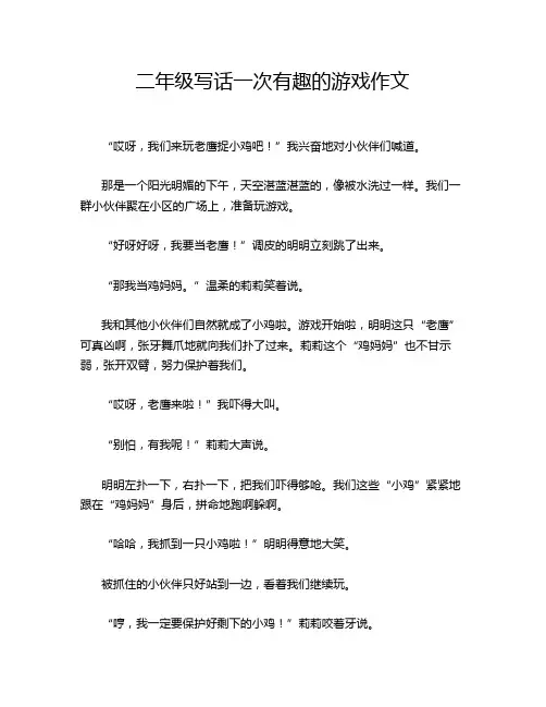 二年级写话一次有趣的游戏作文