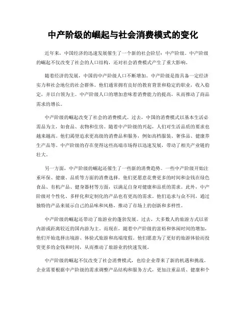 中产阶级的崛起与社会消费模式的变化