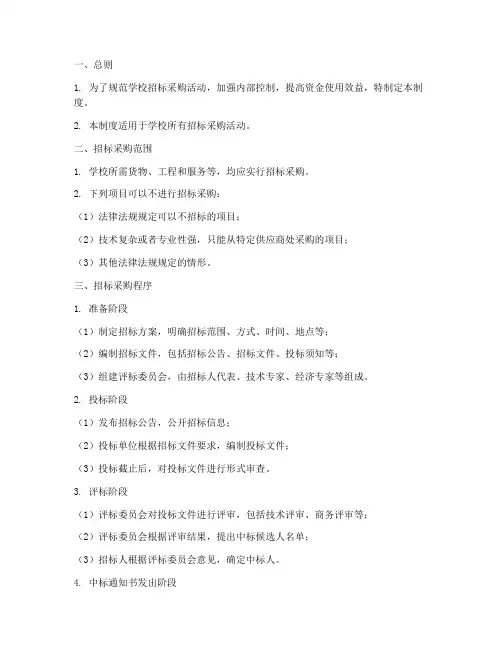 学校招标流程管理制度