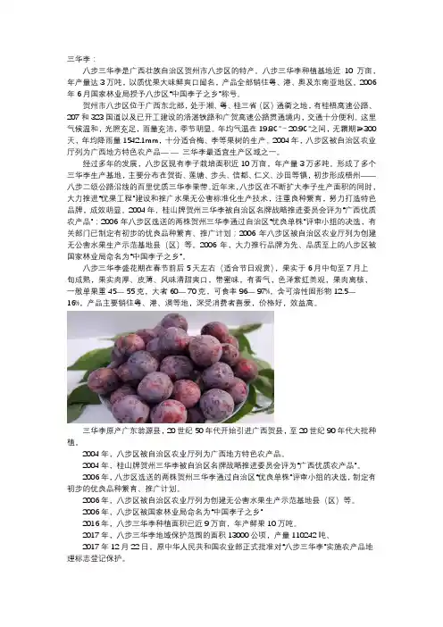 三华李—贺州美食村