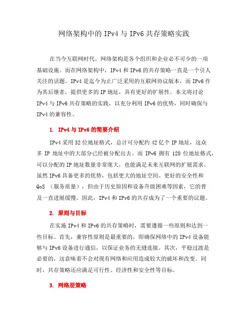 网络架构中的IPv4与IPv6共存策略实践(七)