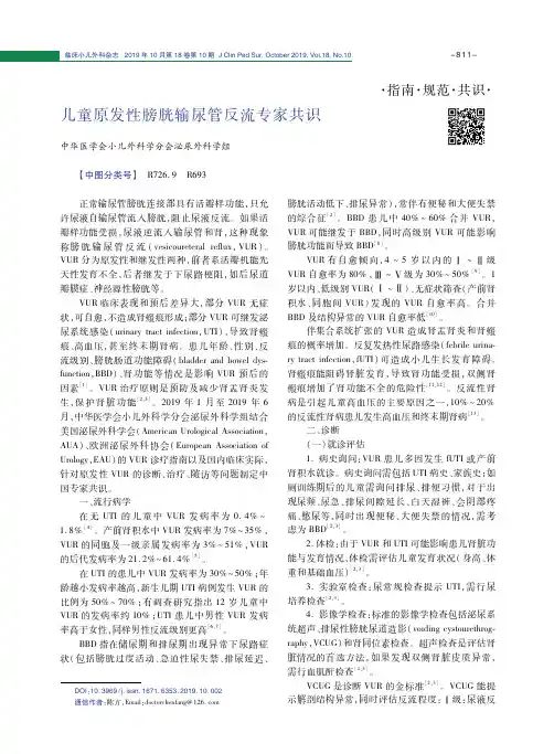 儿童原发性膀胱输尿管反流专家共识