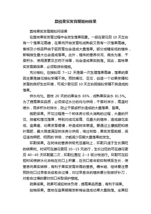 荔枝果实发育期如何保果