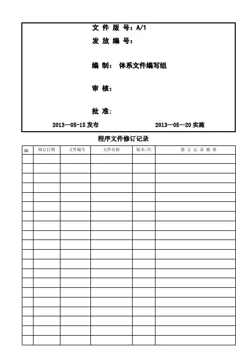 ISO质量环境程序文件