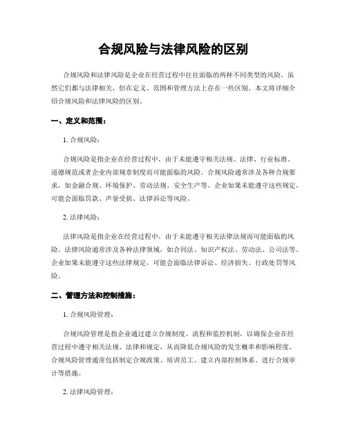 合规风险与法律风险的区别